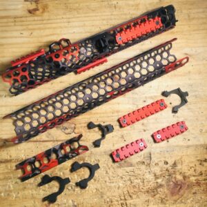 Hexagon Tactical Handguard Set - Red, Grey, and Black