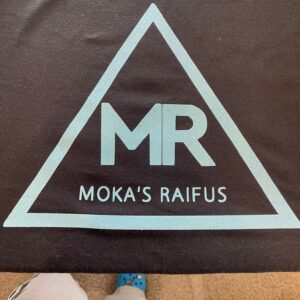 Mokas Raifus Blue Glitter on Black T Shirt - Adult XL